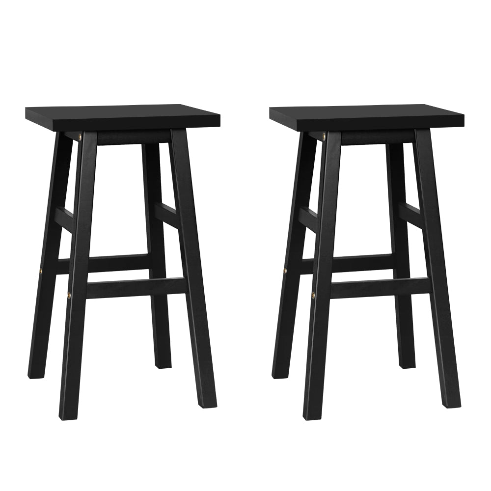 Baden Bar Stools Wooden Black x2
