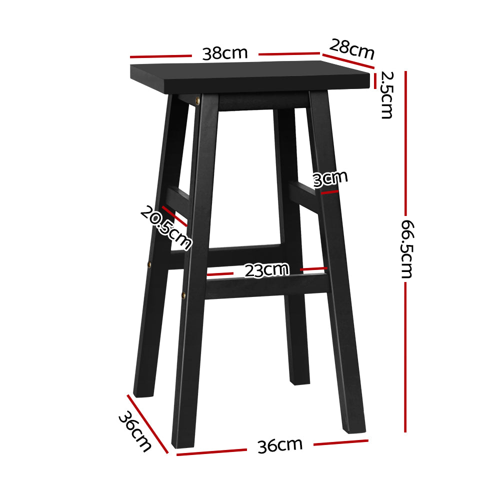 Baden Bar Stools Wooden Black x2