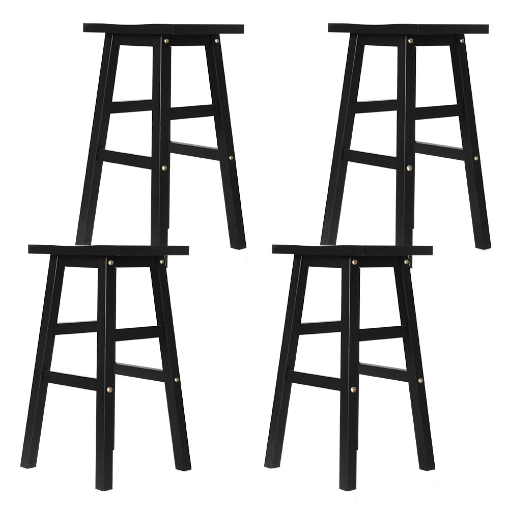Baden Bar Stools Wooden Black x4