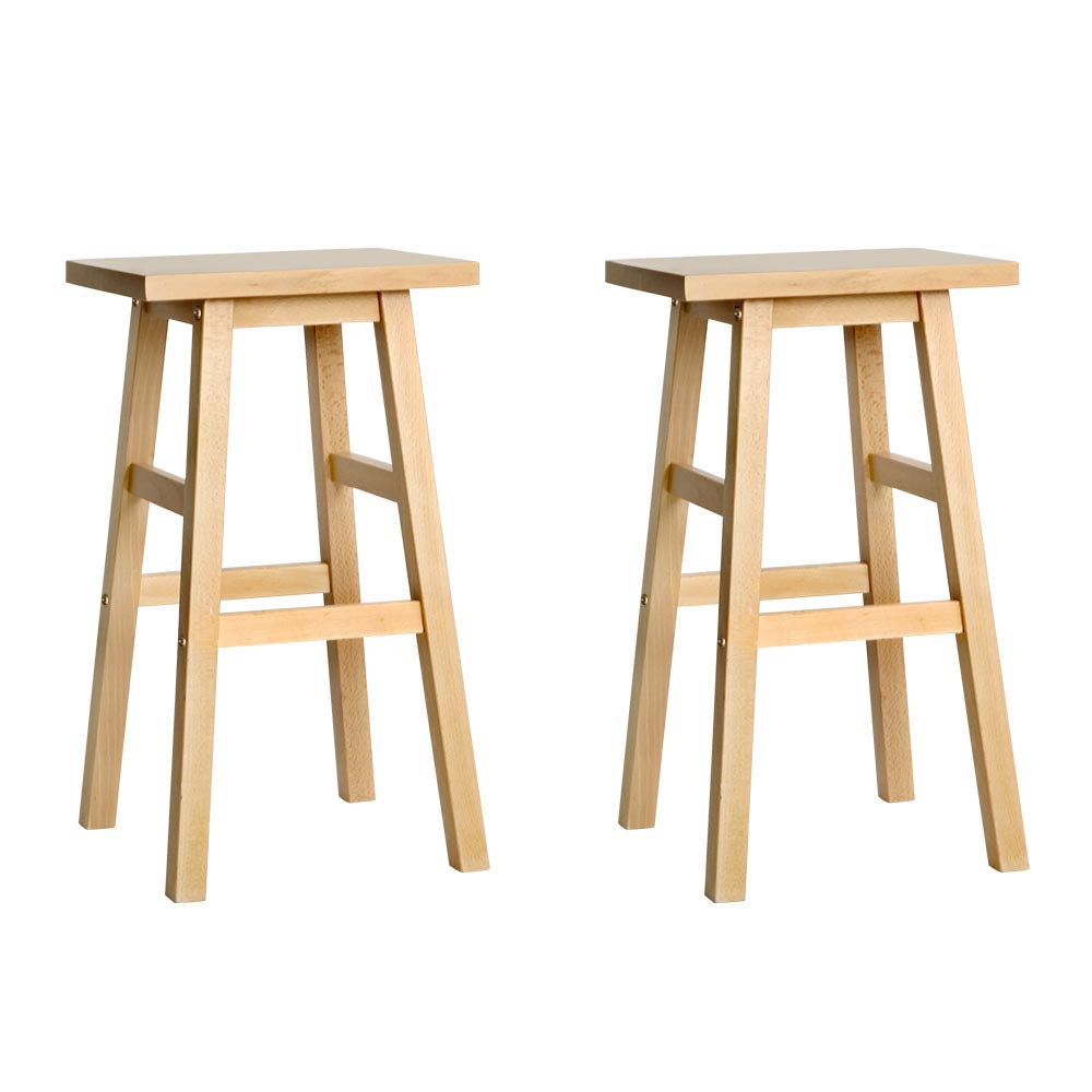 Artiss Baden Bar Stools Wooden Natural x2