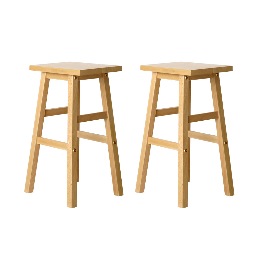 Artiss Baden Bar Stools Wooden Natural x2