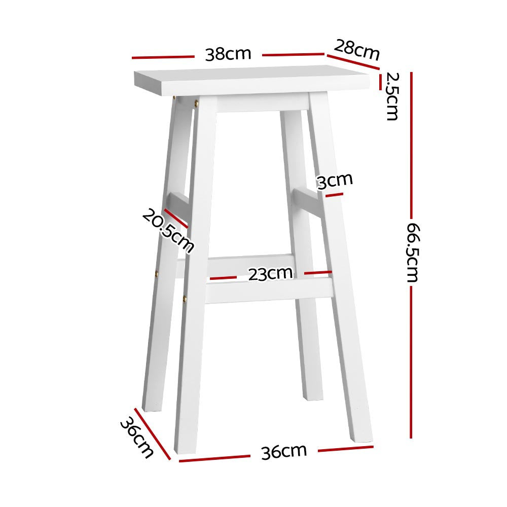 Baden Bar Stools Wooden Chairs White x2