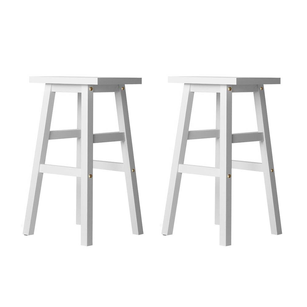 Baden Bar Stools Wooden Chairs White x2