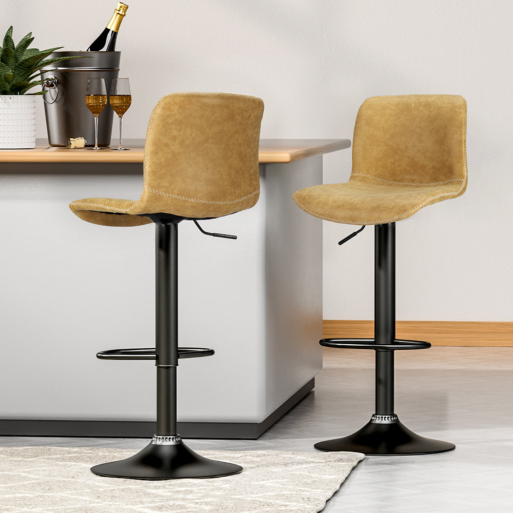 Koby Bar Stools Gas Lift Brown x2