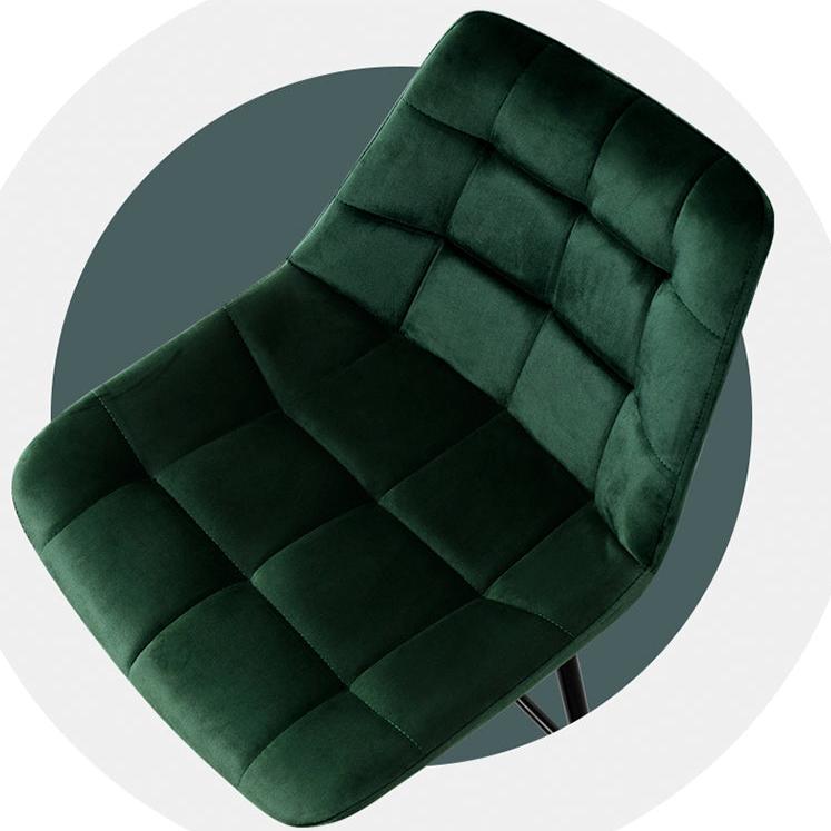 Audrey Bar Stools Velvet Chairs Green x2