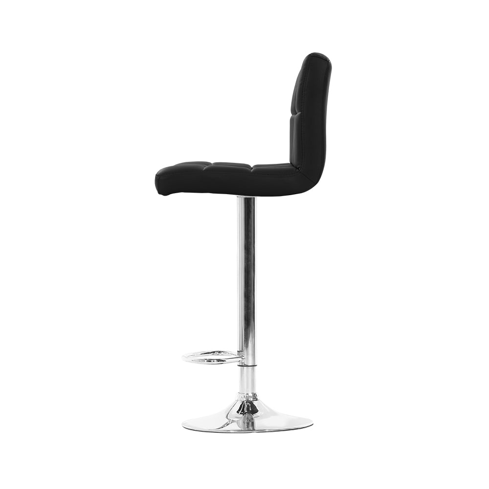 Ralph Bar Stools Leather Gas Lift Black x4
