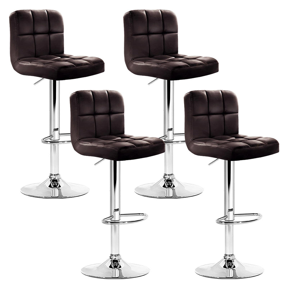 Ralph Bar Stools Leather Gas Lift Brown x4