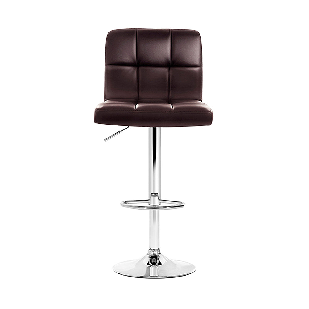 Ralph Bar Stools Leather Gas Lift Brown x4