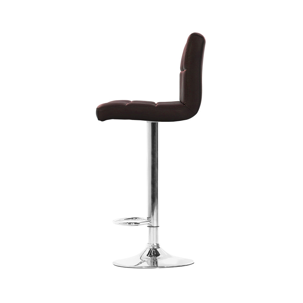 Ralph Bar Stools Leather Gas Lift Brown x4
