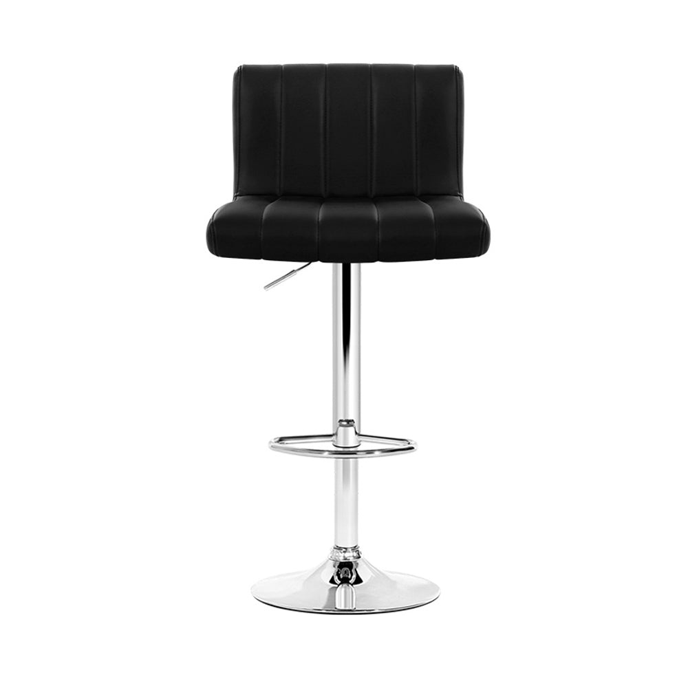 Como Bar Stools Gas Lift Leather Black x4