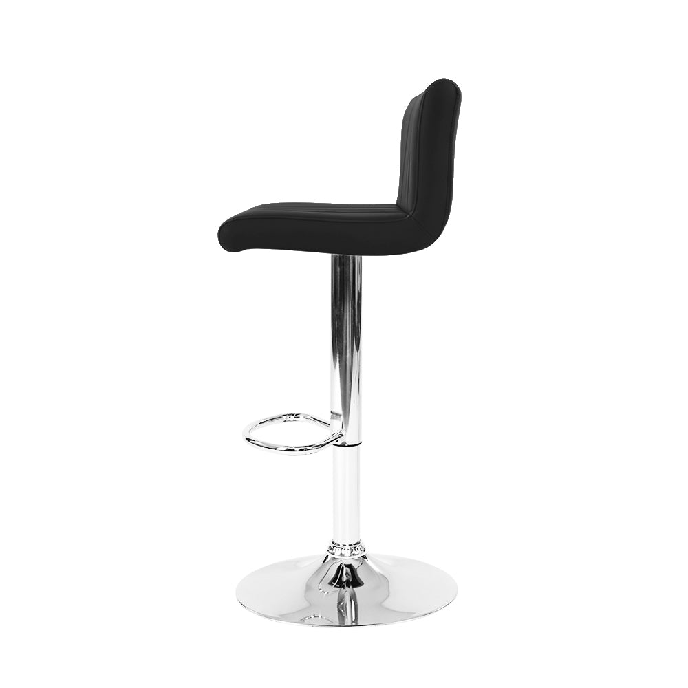 Como Bar Stools Gas Lift Leather Black x4