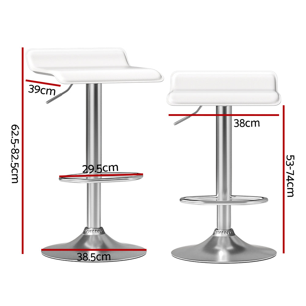 Wade Bar Stools Leather White x4
