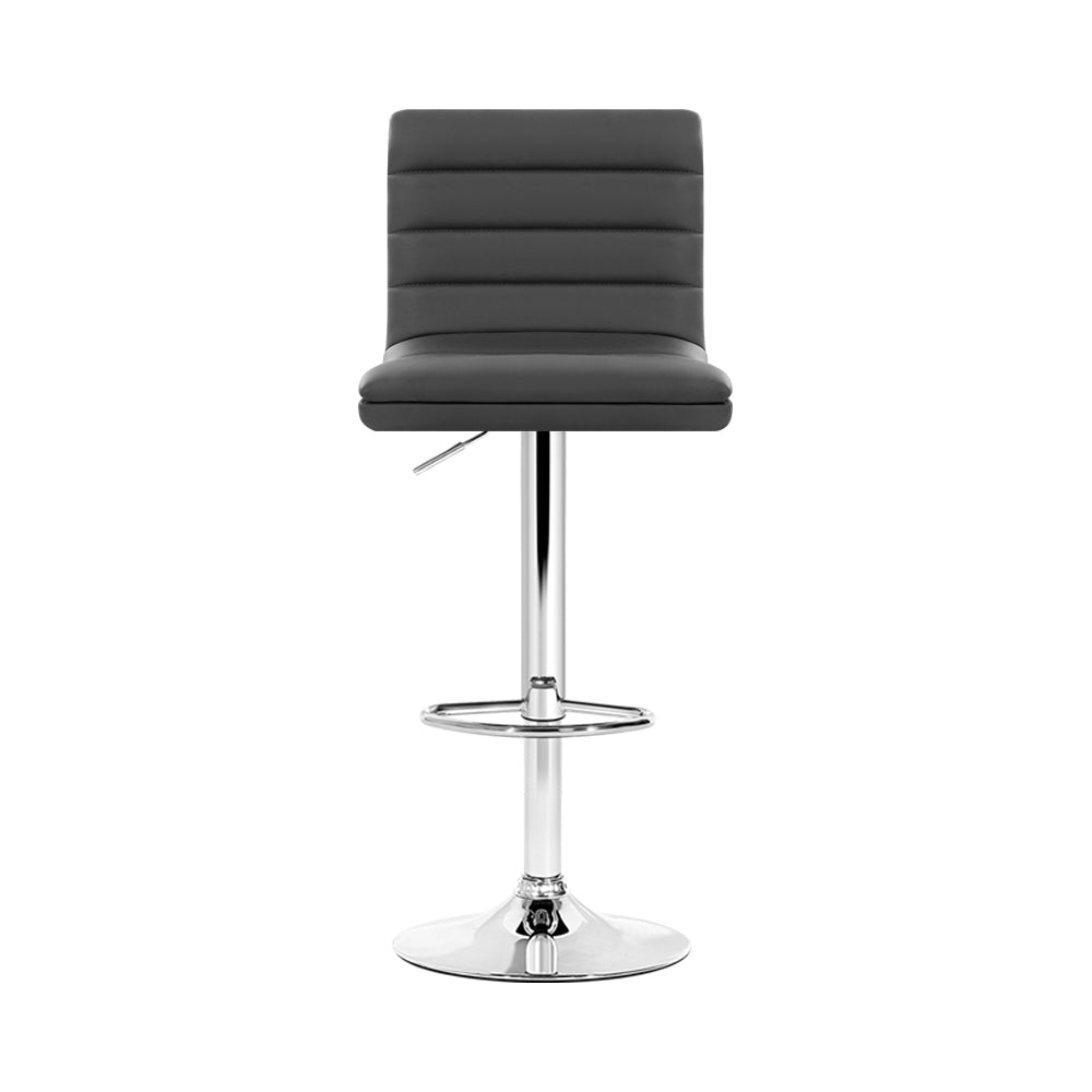 Arne Bar Stools Padded Leather Grey x2