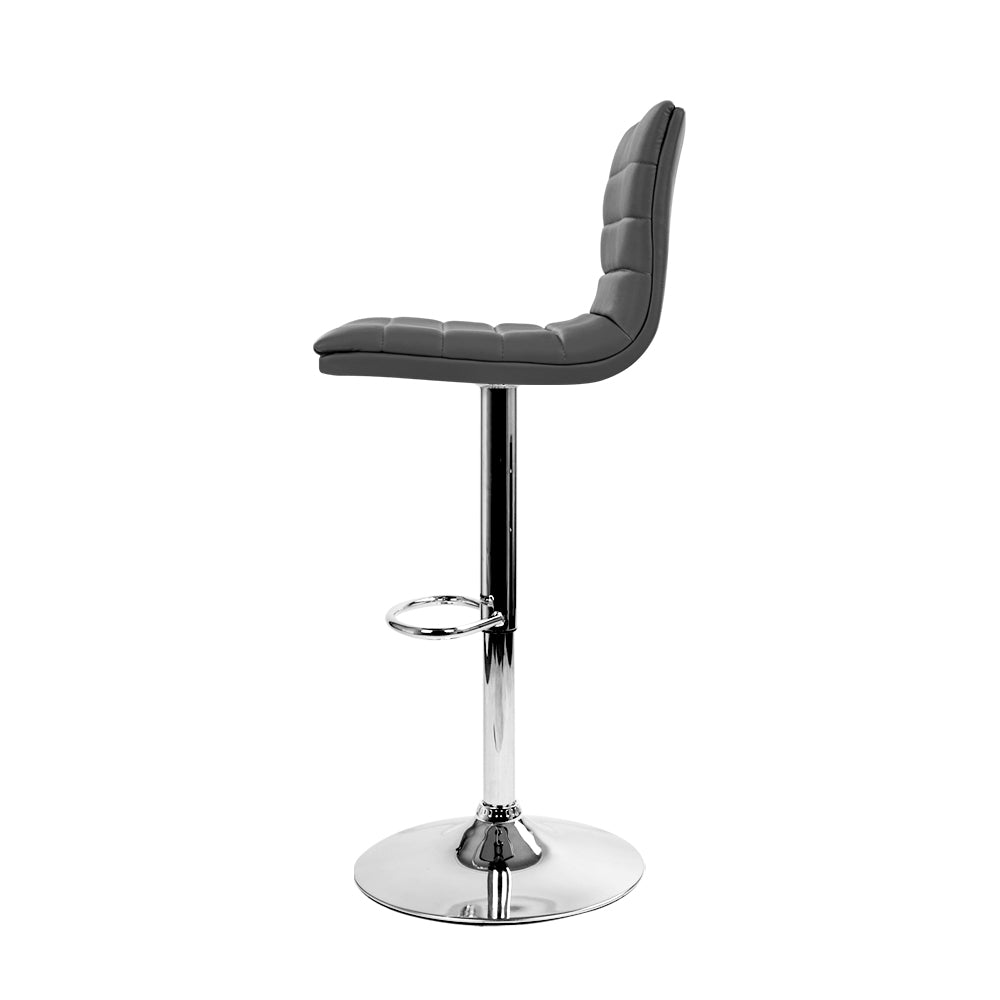 Arne Bar Stools Padded Leather Grey x2
