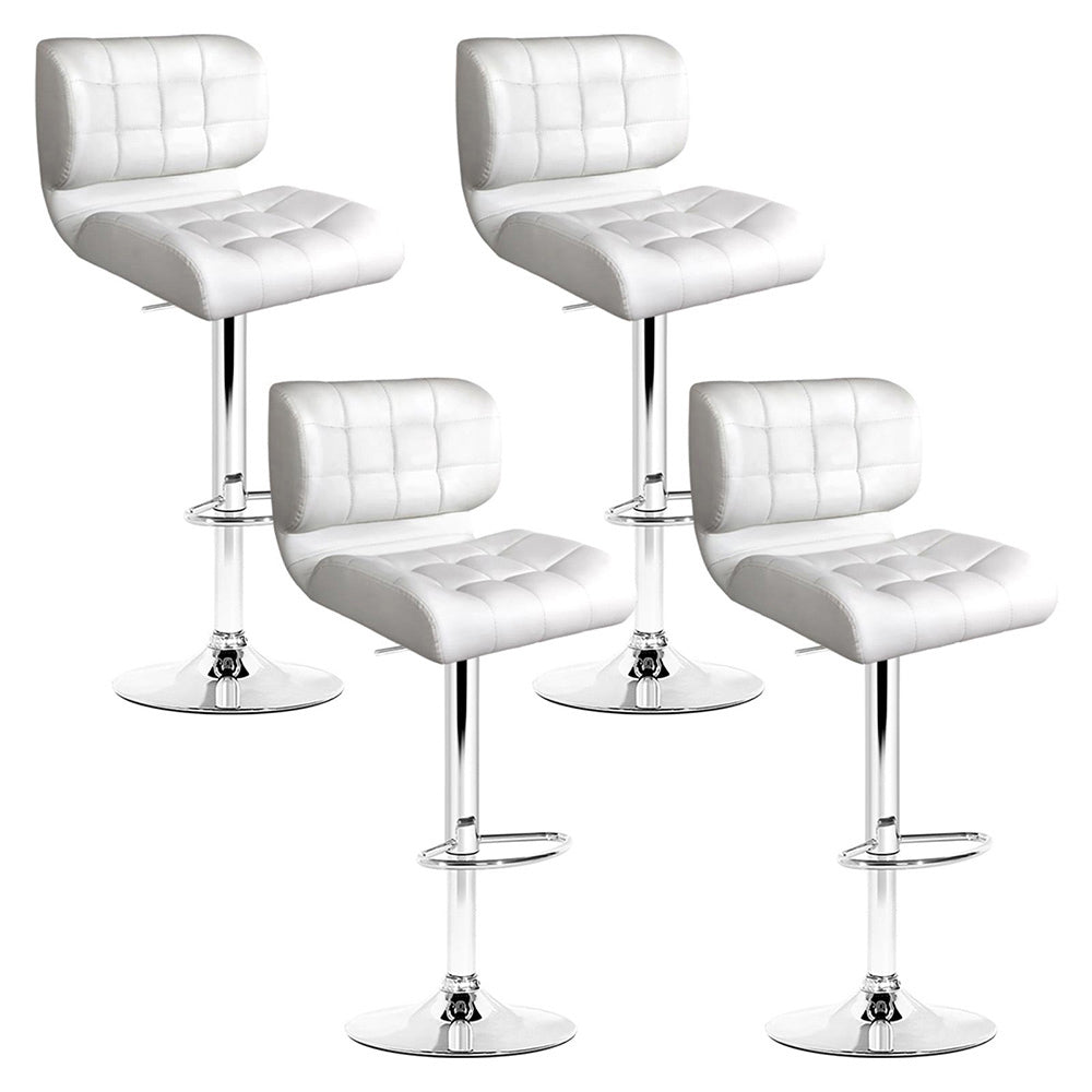 Promos Bar Stools Gas Lift Leather White x4