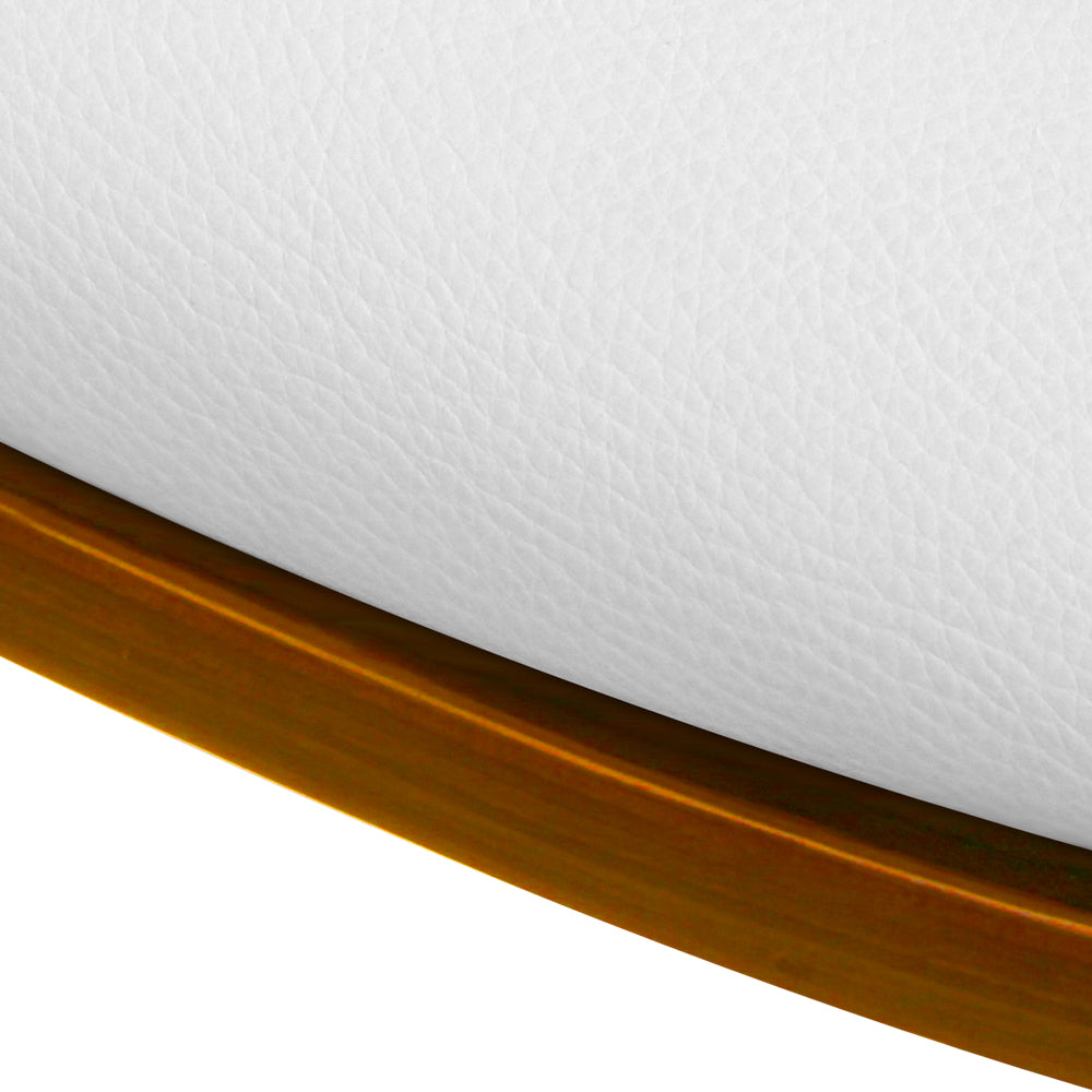 Selina Bar Stool Gas Lift Leather with Armrest White