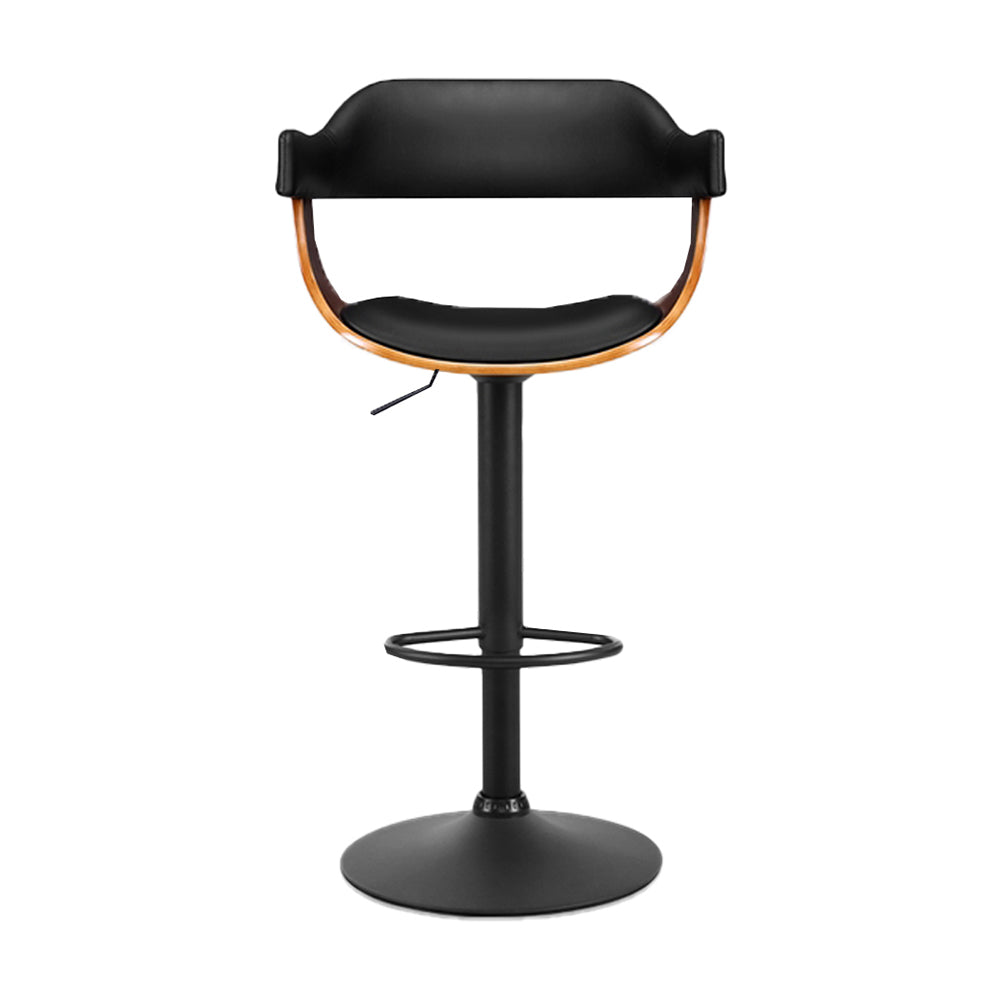 Selina Bar Stool Gas Lift Leather with Armrest Tan