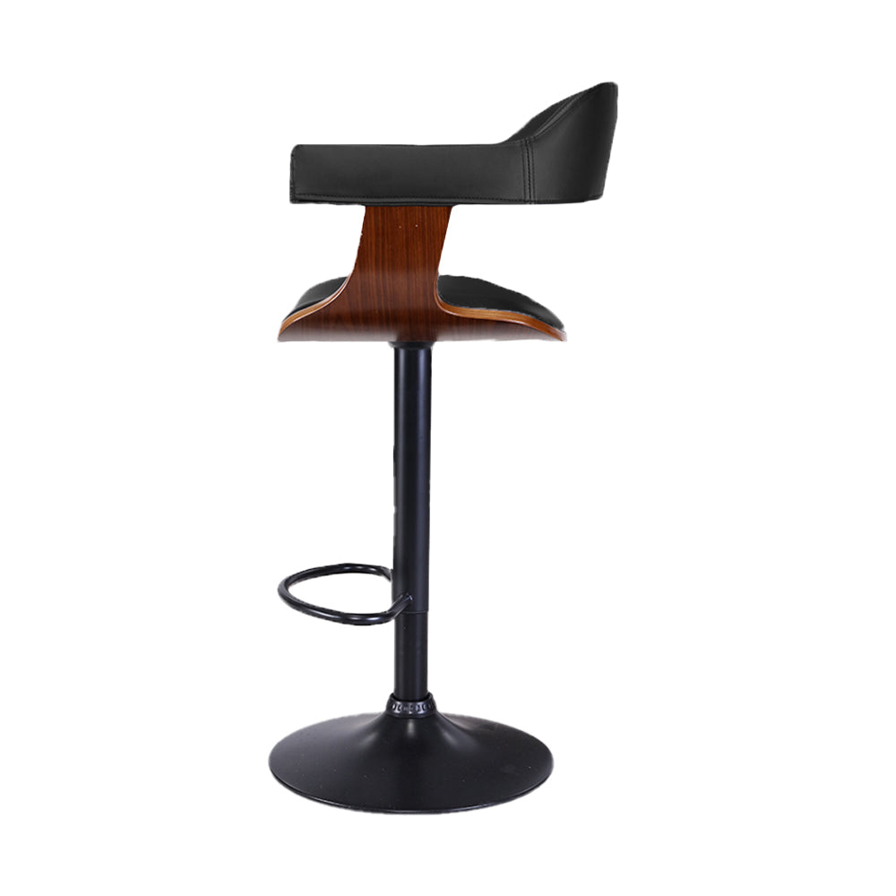 Selina Bar Stool Gas Lift Leather with Armrest Tan