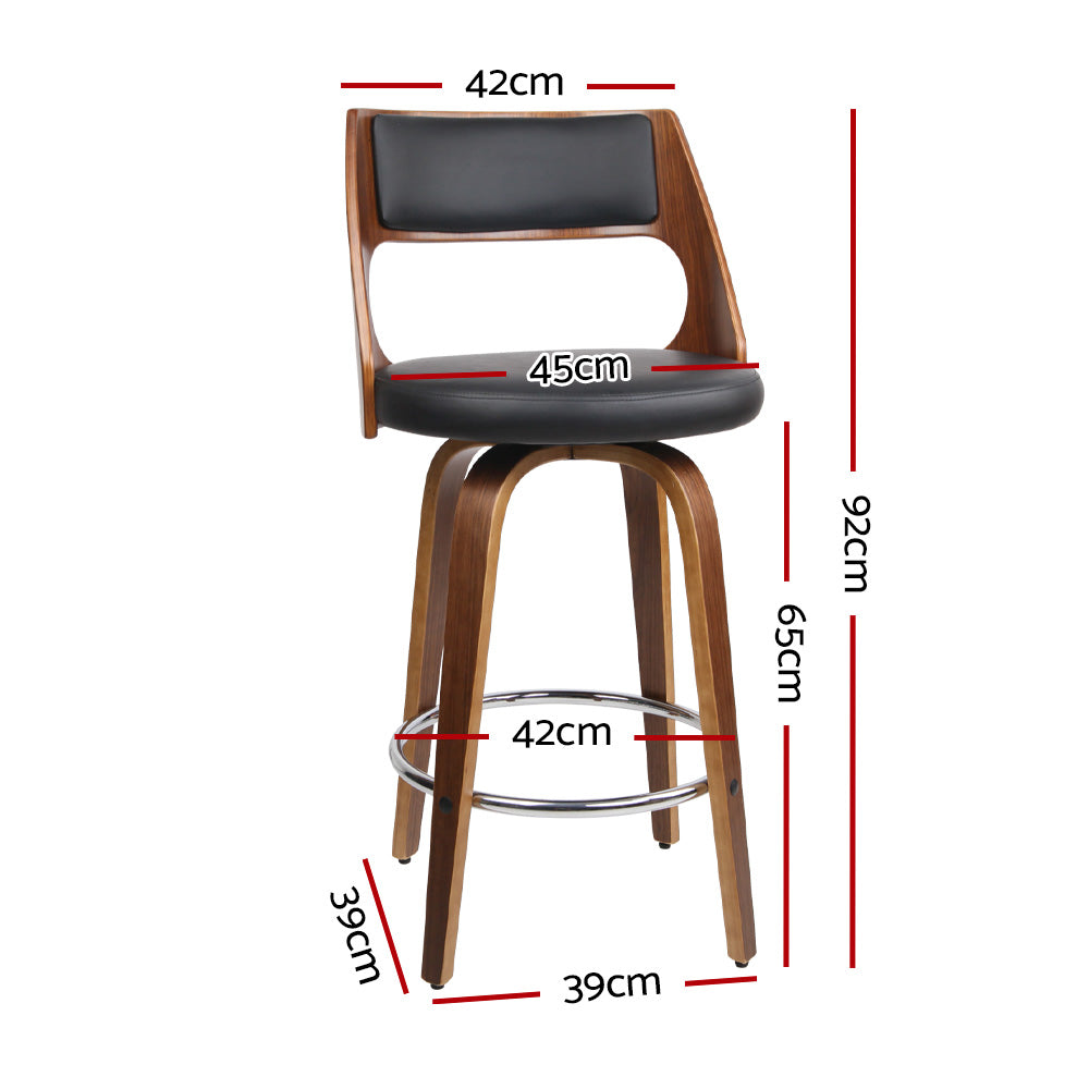 Eden Bar Stools Swivel Leather Chair x2