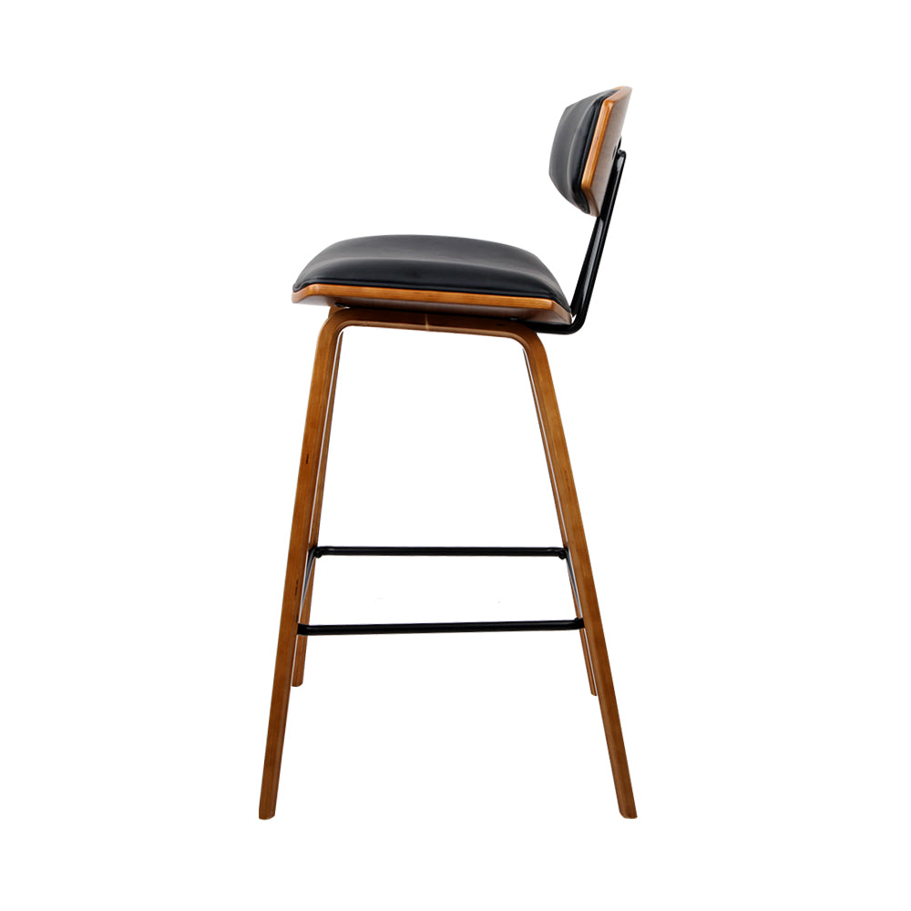Mika Bar Stools Leather Padded with Backrest x2