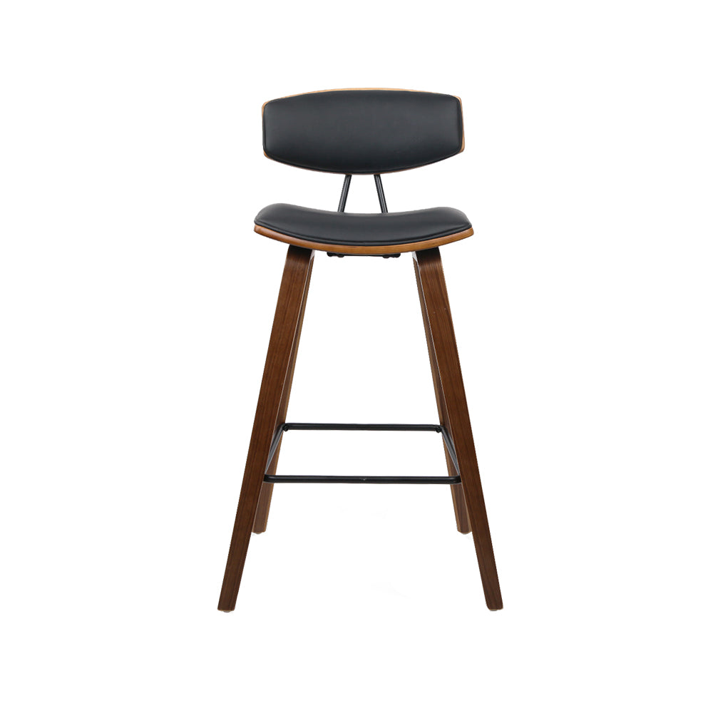 Mika Bar Stools Leather Padded with Backrest x4