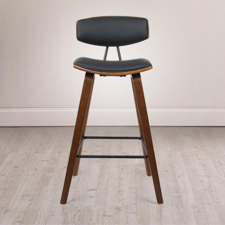 Mika Bar Stools Leather Padded with Backrest x4