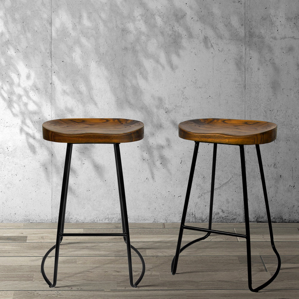 Tractor Seat Bar Stools Brown x2
