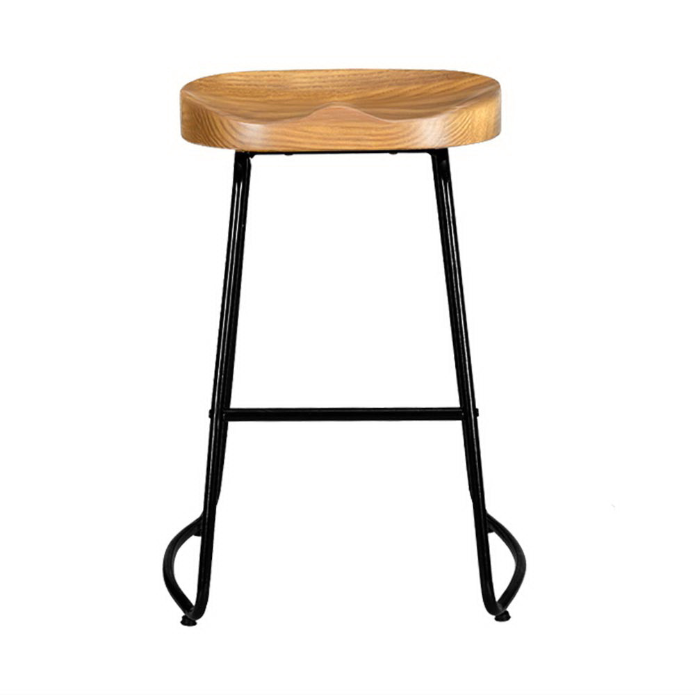 Tractor Seat Bar Stools Wooden x2