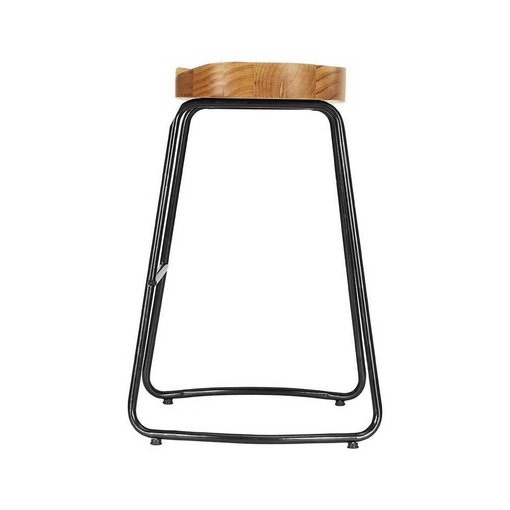 Tractor Seat Bar Stools Wooden x2
