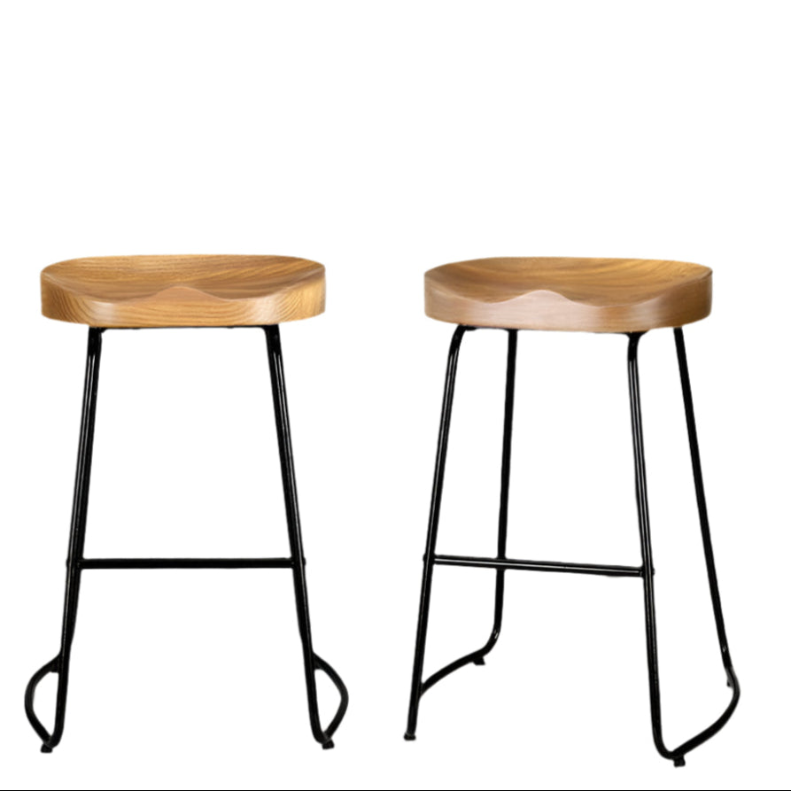 Tractor Seat Bar Stools Wooden x2