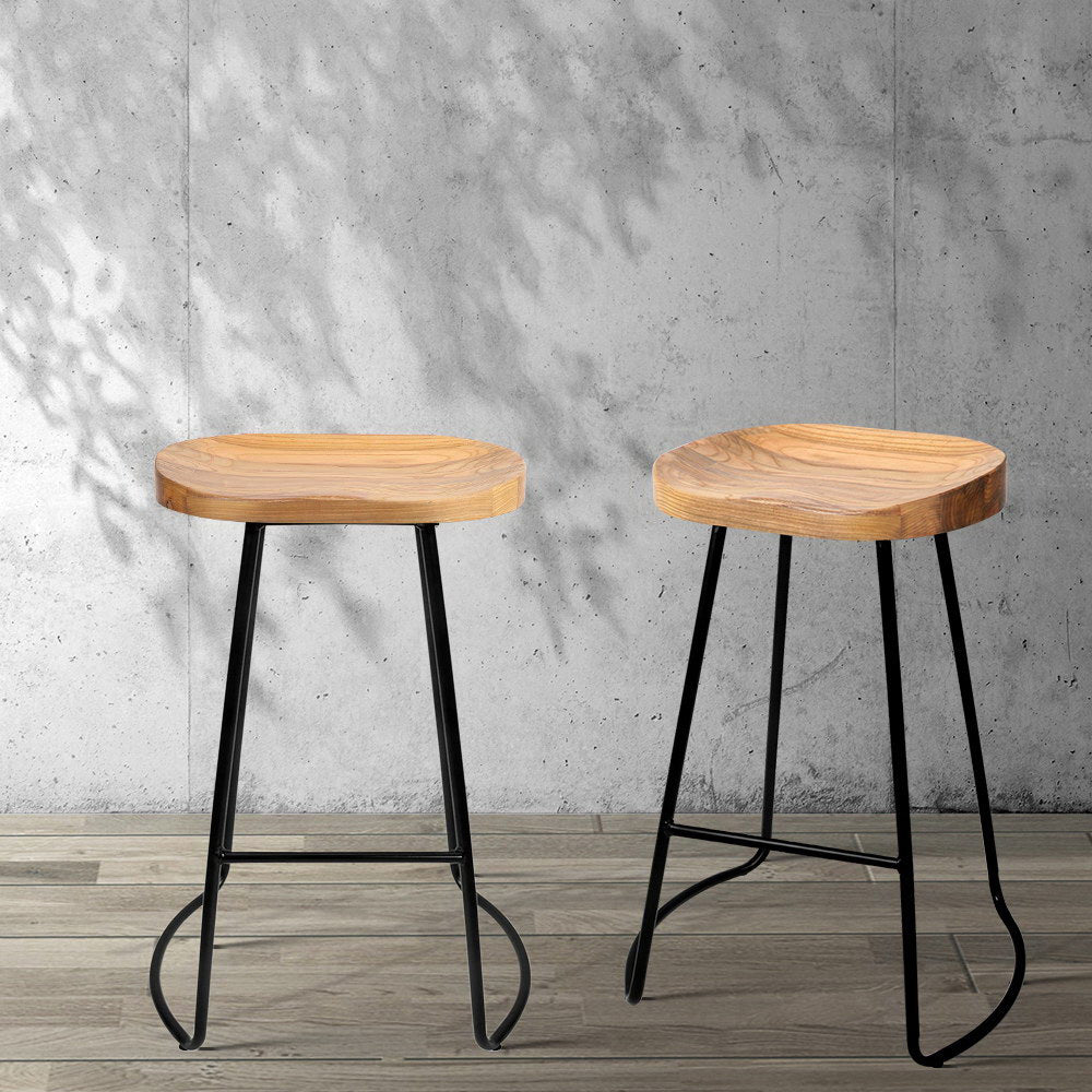 Tractor Seat Bar Stools Wooden x4
