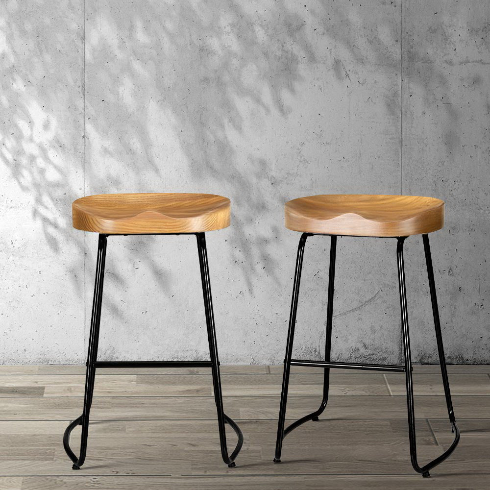 Tractor Seat Bar Stools Wooden x4