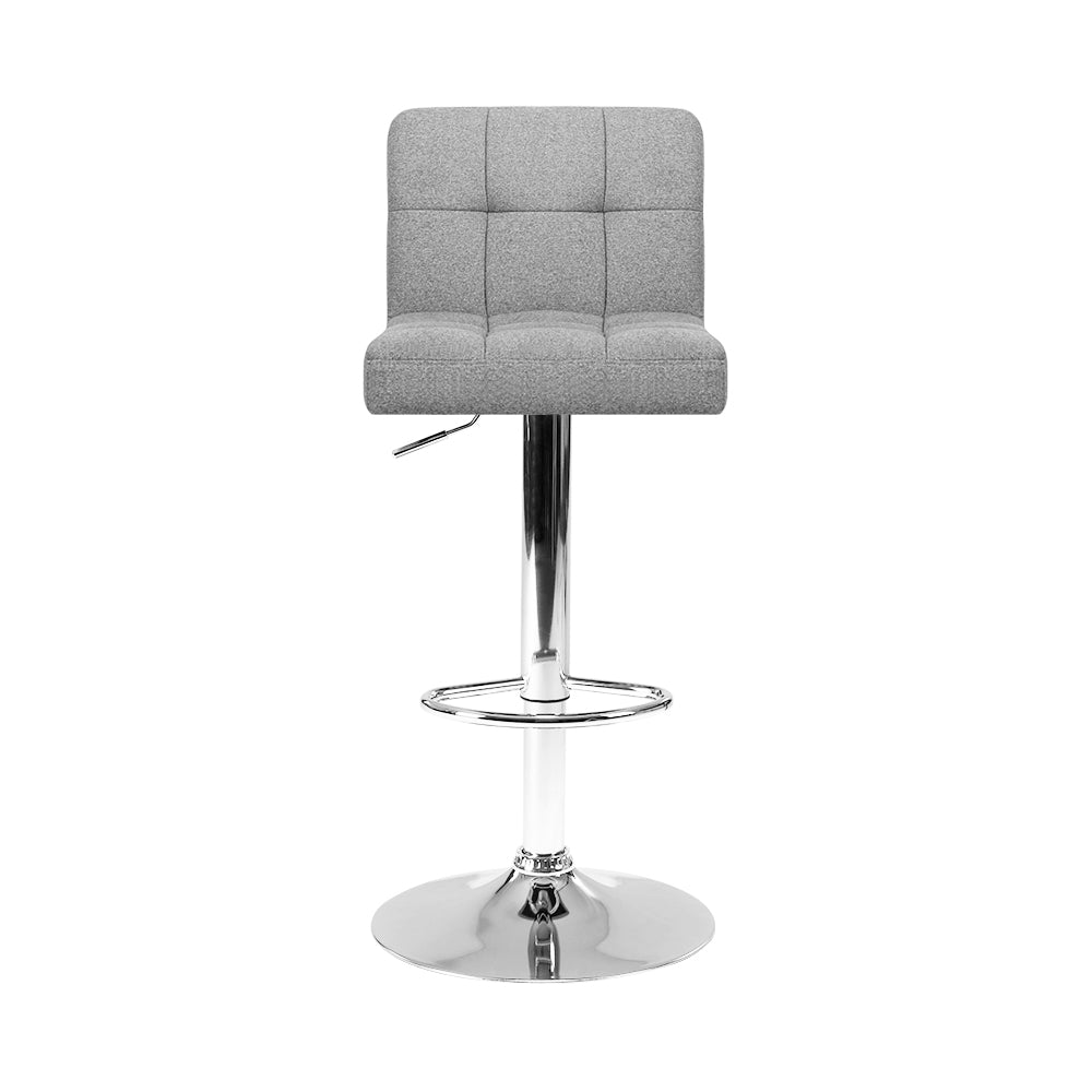 Noel Bar Stools Linen Gas Lift Grey x4