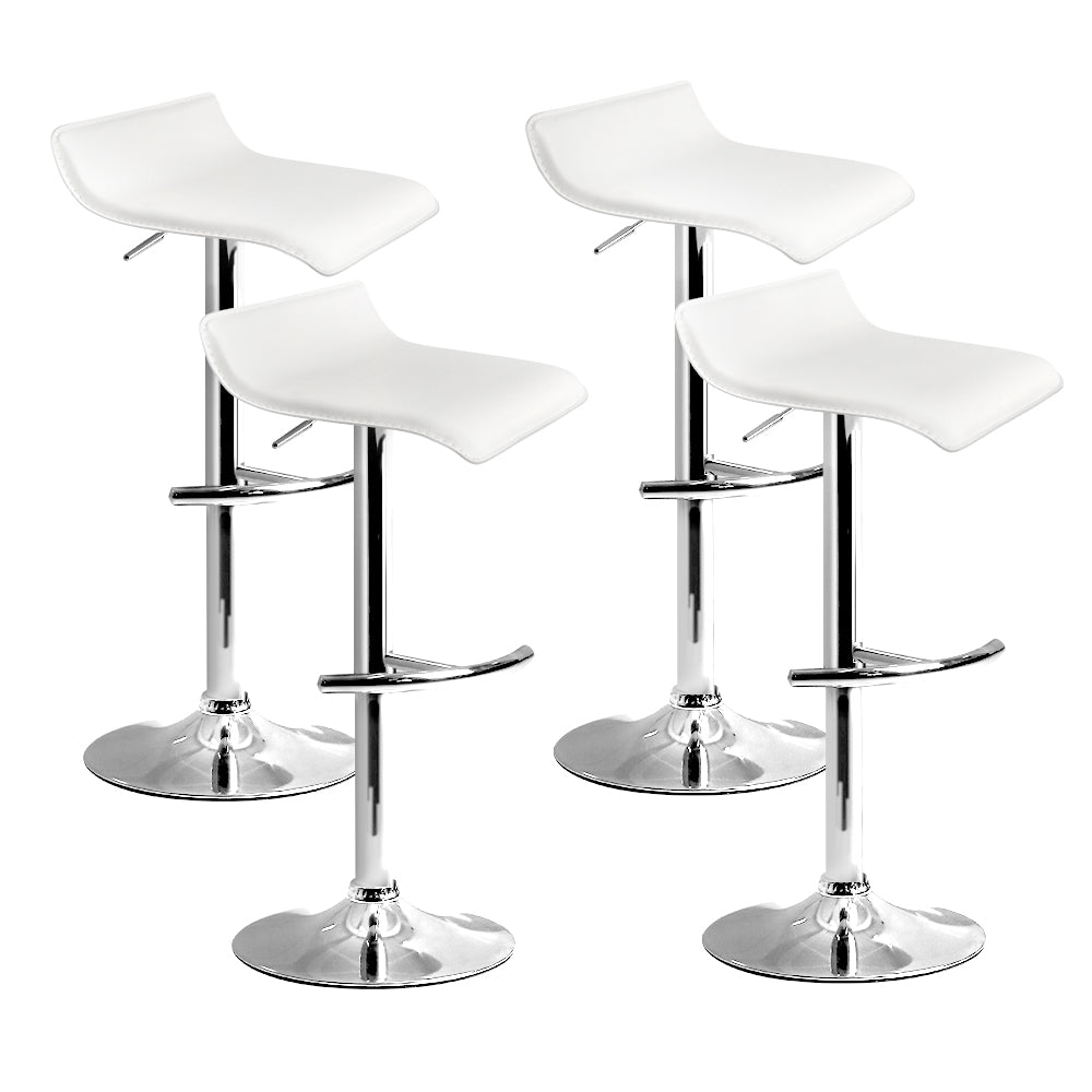 Sena Bar Stools Adjustable Gas Lift White x4