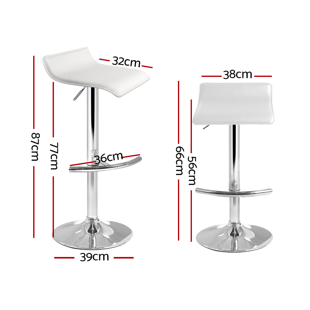 Sena Bar Stools Adjustable Gas Lift White x4