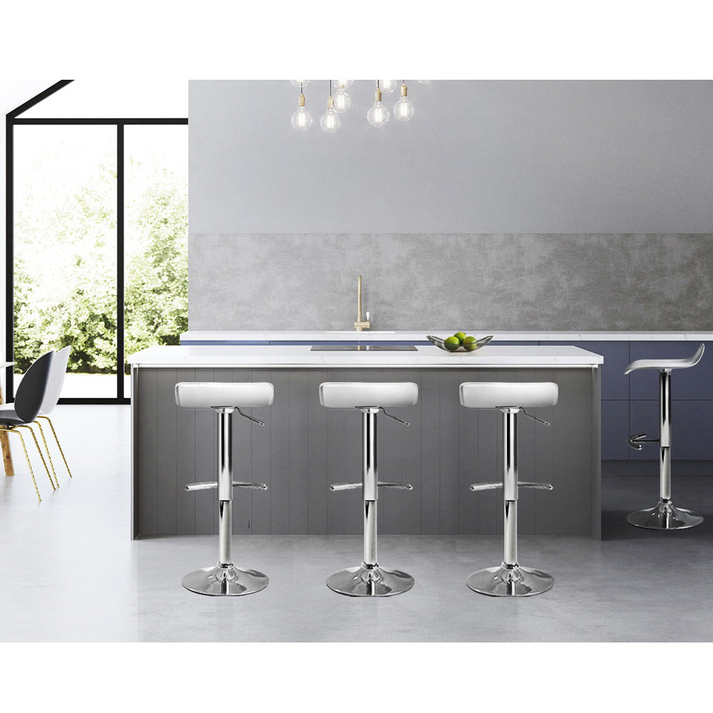 Sena Bar Stools Adjustable Gas Lift White x4