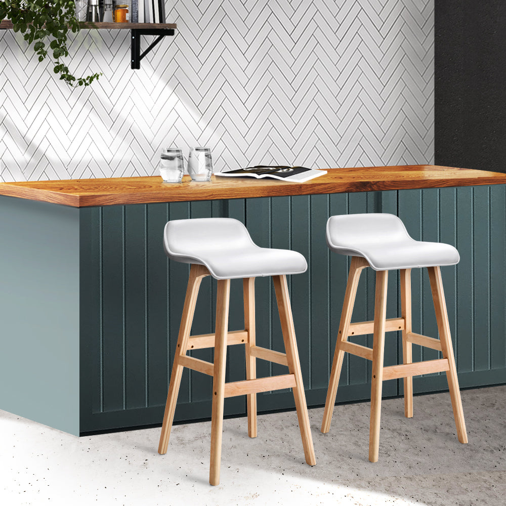 Silva Bar Stools Wooden Stool White x2