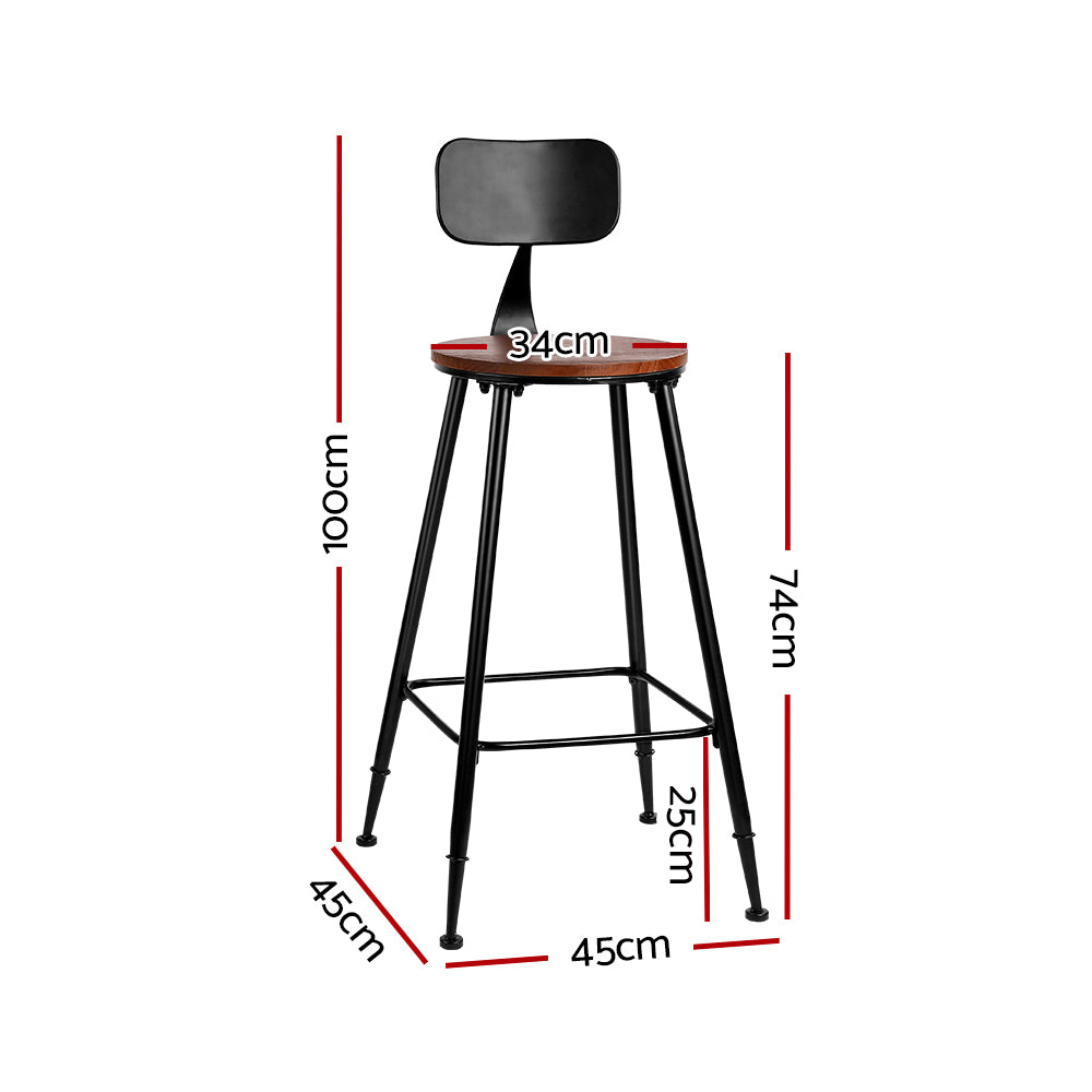 Alex Bar Stools Vintage Metal Chairs x4