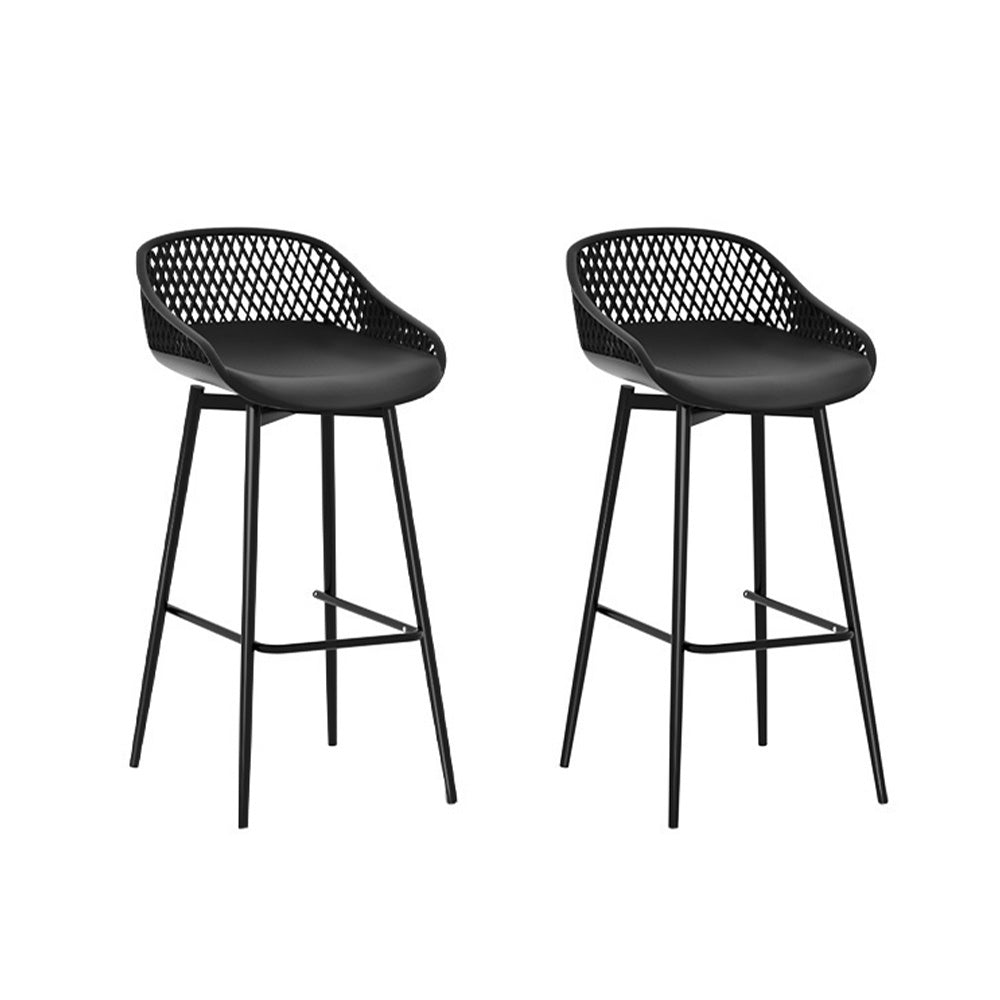 Gardeon Outdoor Bar Stools Plastic and Metal x2