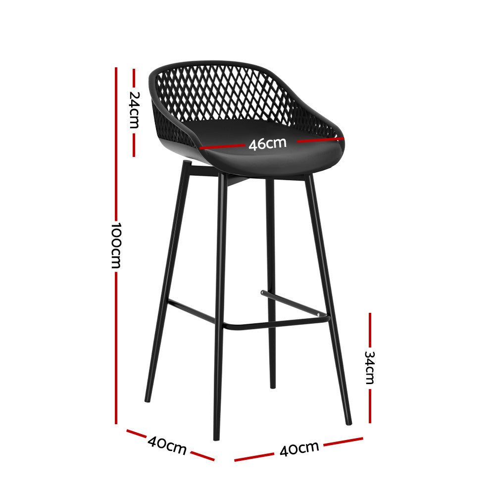 Gardeon Outdoor Bar Stools Plastic and Metal x2