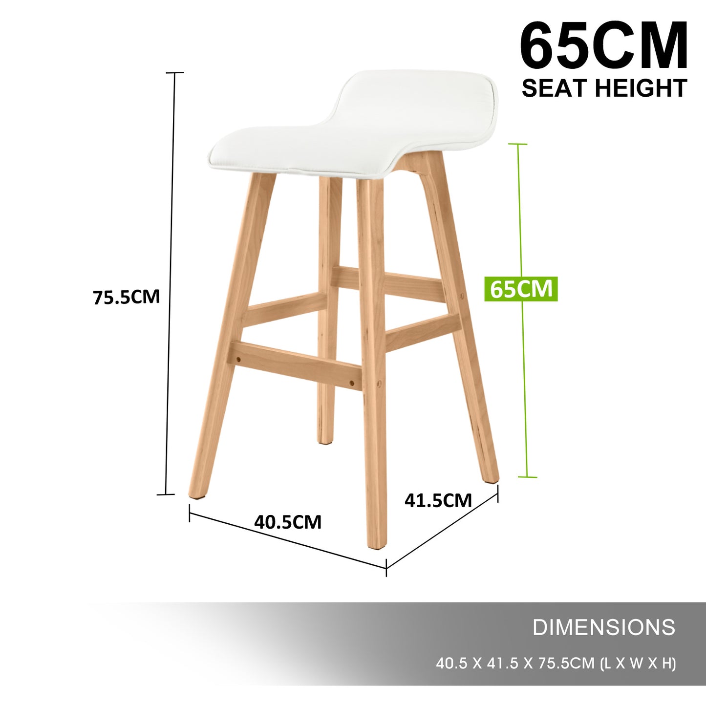 Sophia Stool Leather White x2