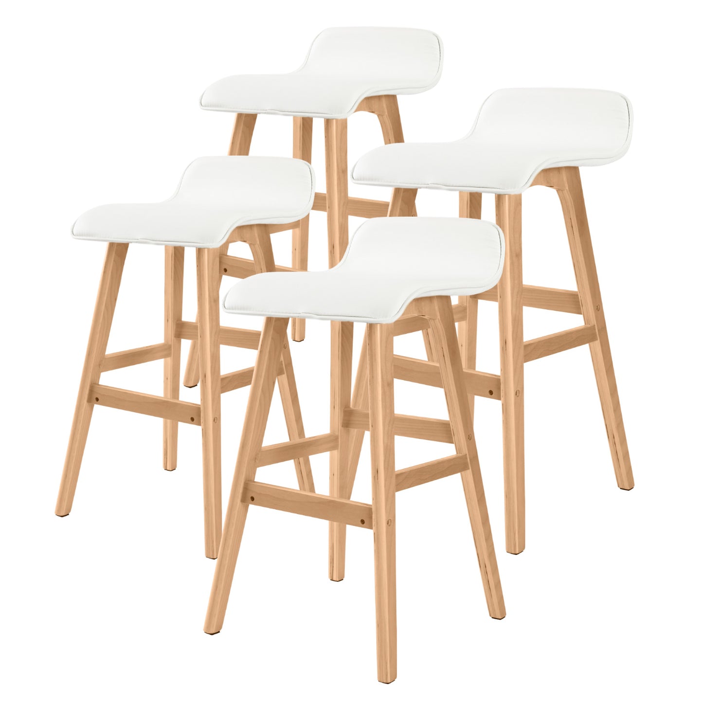 Sophia Stool Leather White x4