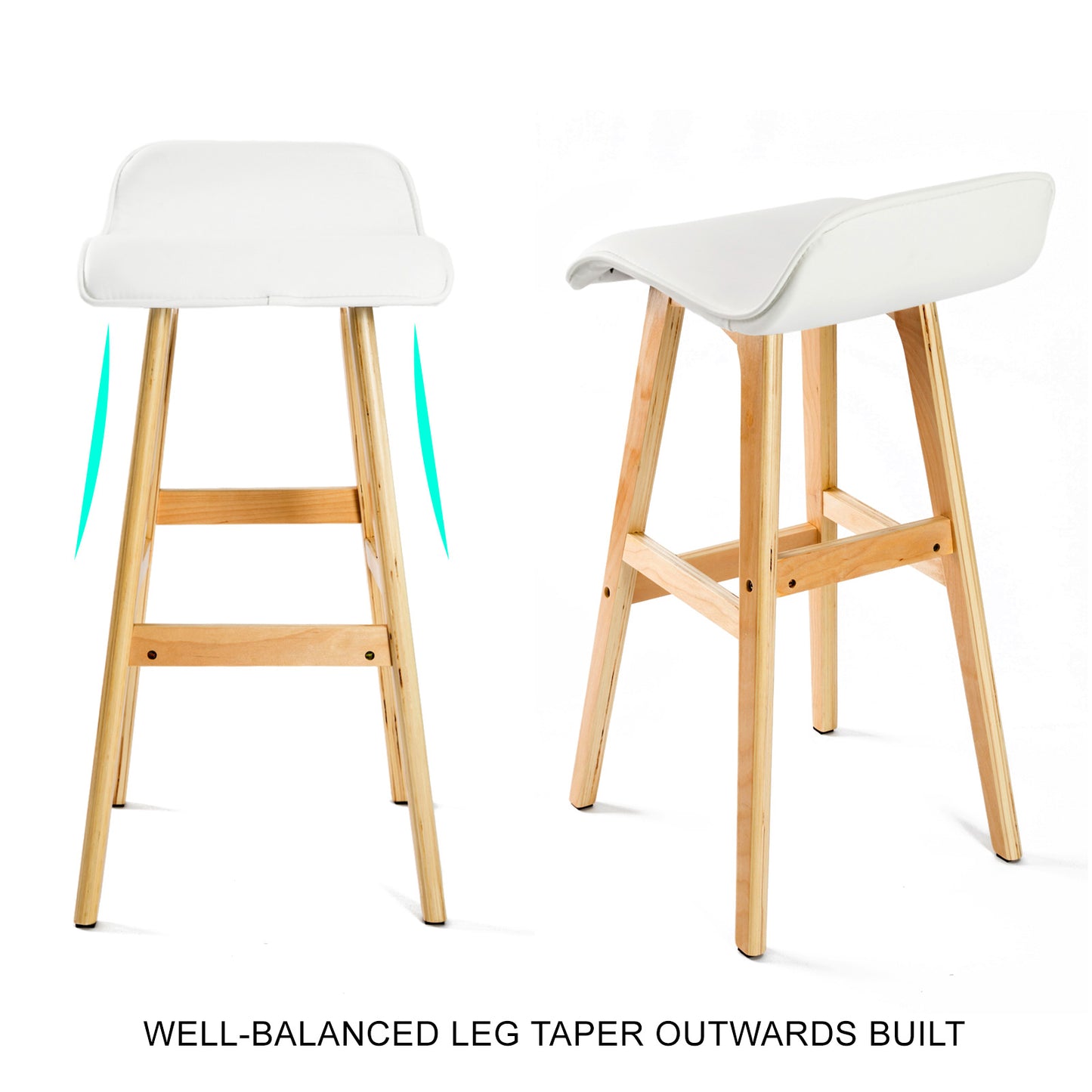 Sophia Stool Leather White x4