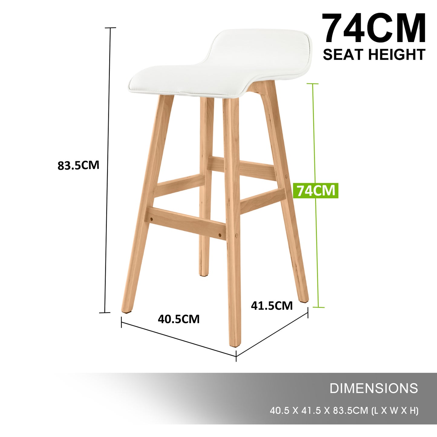 Sophia Stool Leather White x2