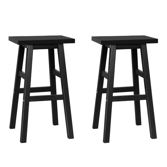 Baden Bar Stools Wooden Black x2