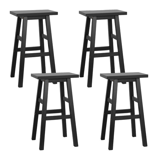 Baden Bar Stools Wooden Black x4