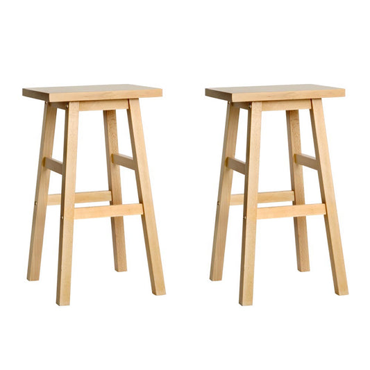 Artiss Baden Bar Stools Wooden Natural x2