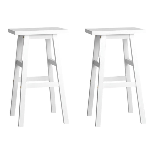 Baden Bar Stools Wooden Chairs White x2