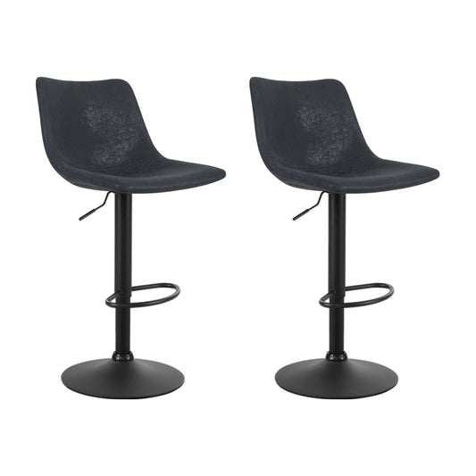 Jovy Bar Stools Vintage Black Leather x2