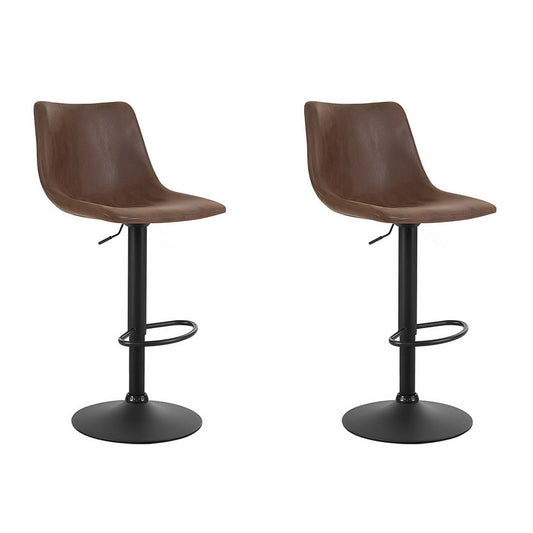 Jovy Bar Stools Vintage Brown Leather x2